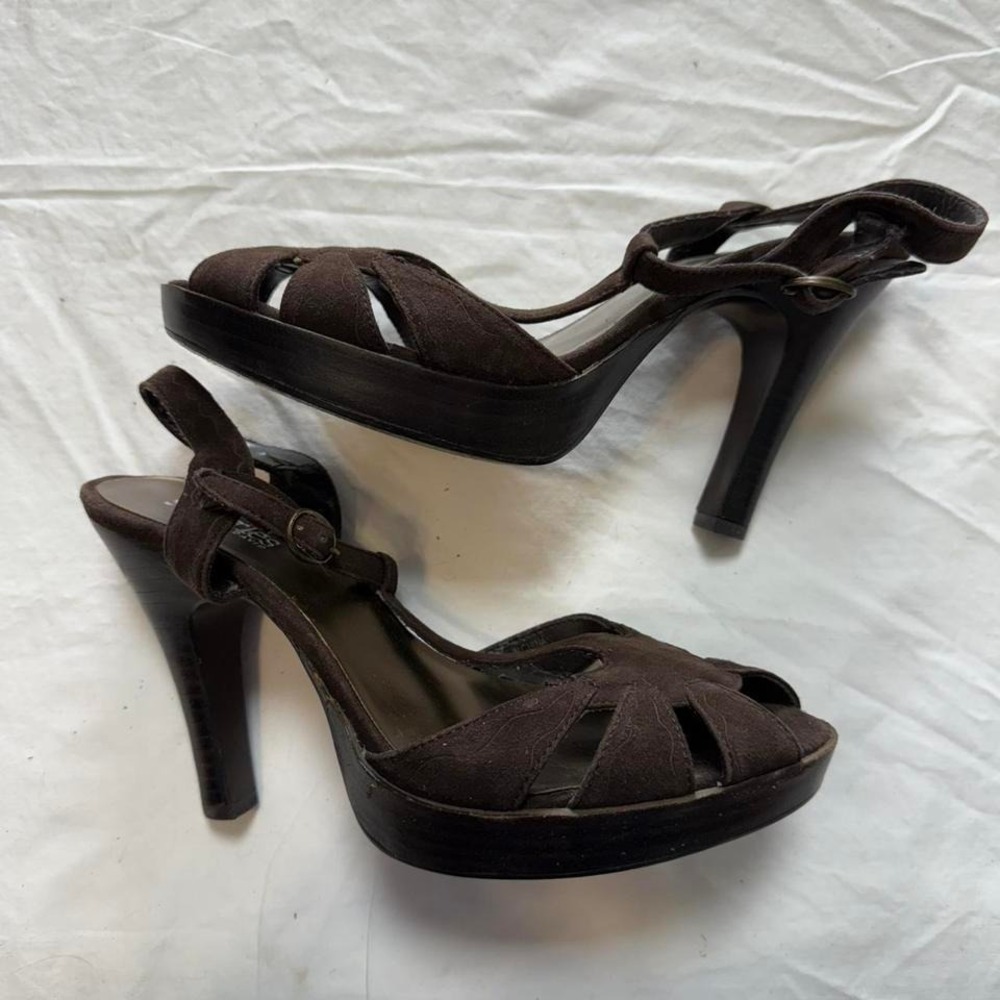 Brown Suede Pumps Sz 7.5 Y2k Preppy Academia